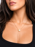 Golden Butterfly Lariat Necklace