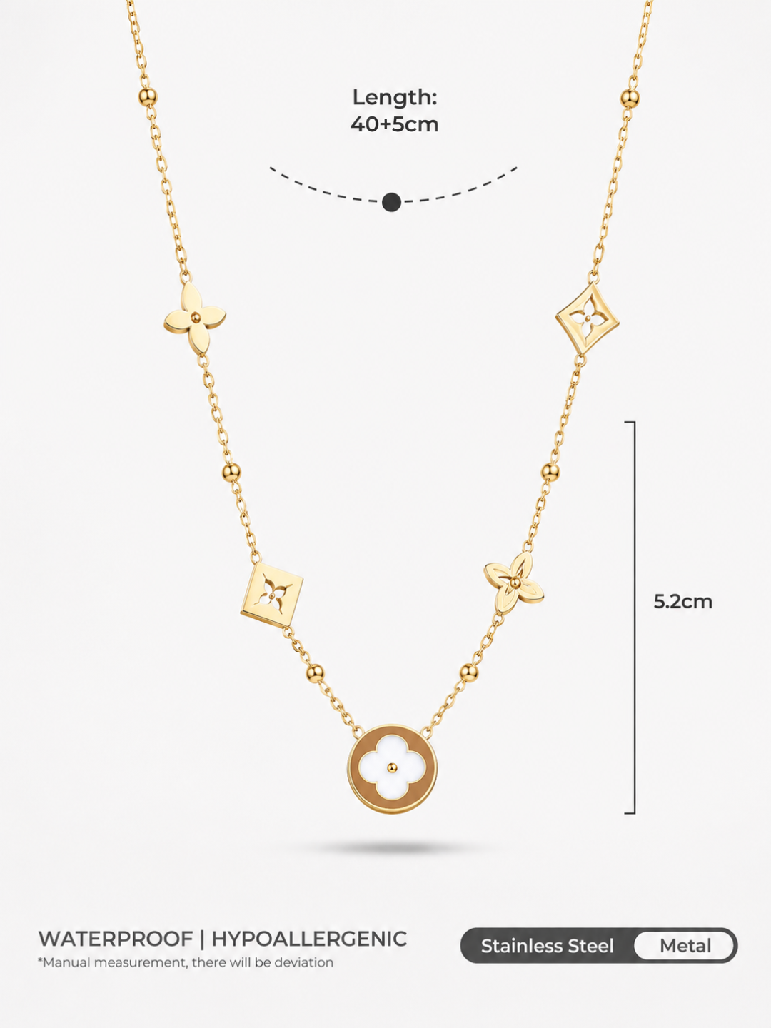 Golden Fleur Charm Necklace