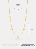 Golden Flutter Butterfly Charm Necklace