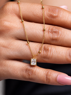 Golden Radiance Crystal Pendant Necklace