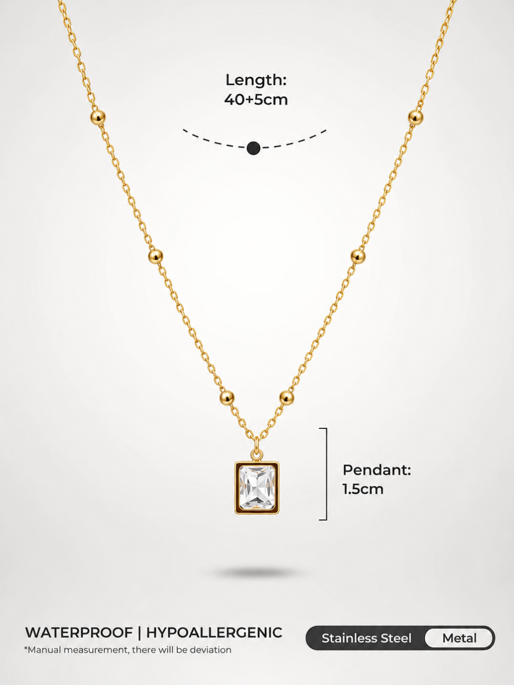 Golden Radiance Crystal Pendant Necklace