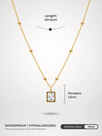 Golden Radiance Crystal Pendant Necklace