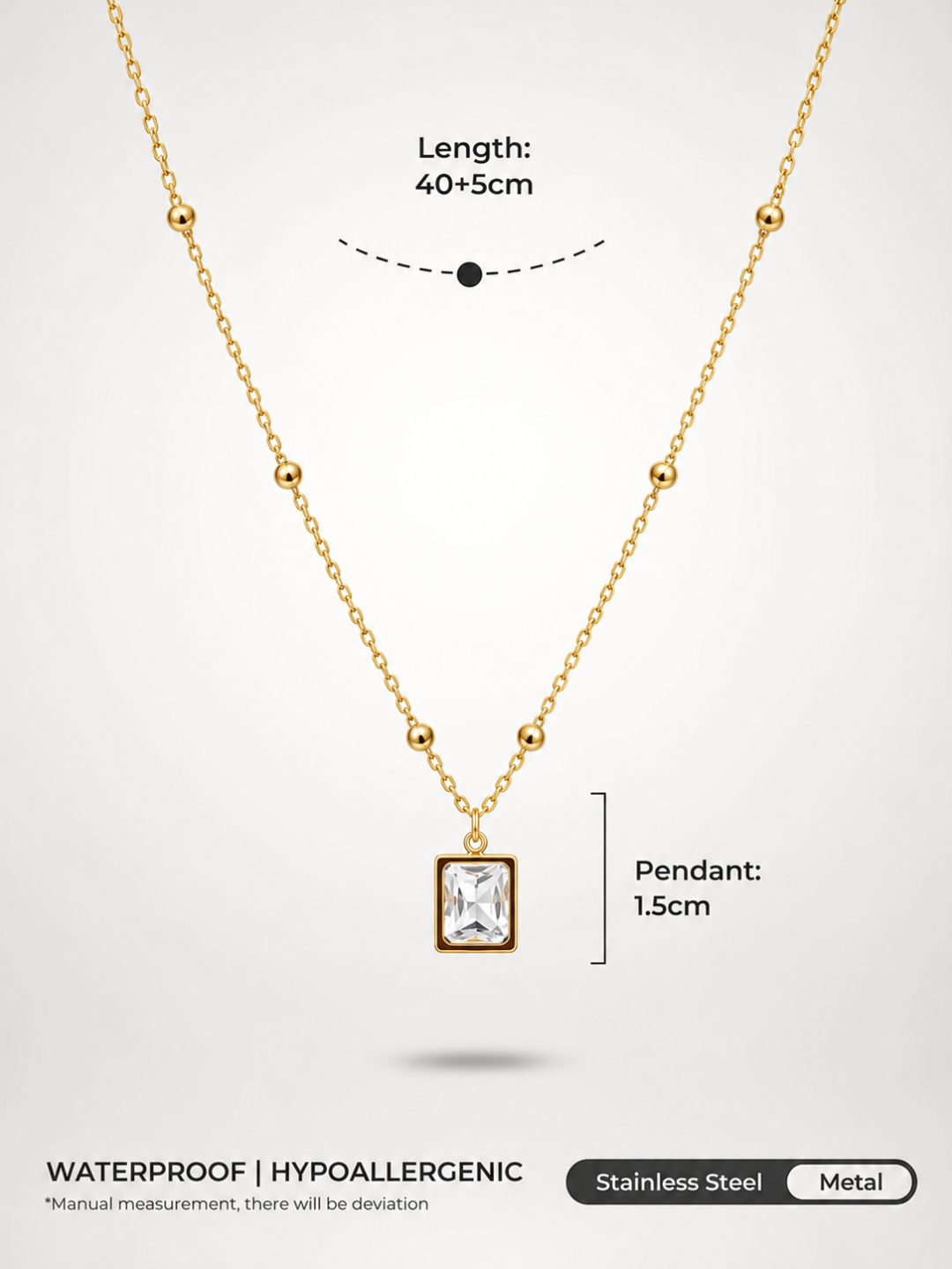 Golden Radiance Crystal Pendant Necklace
