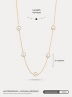 Golden Grace Five-Pearl Necklace