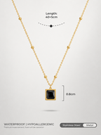 Midnight Square Crystal Pendant Necklace