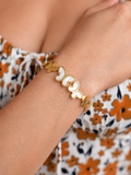 Golden Flutter White Butterfly Bracelet