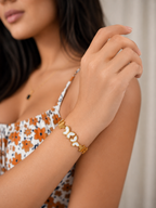 Golden Flutter White Butterfly Bracelet