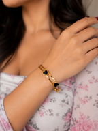 Golden Noir Heart Open Bangle