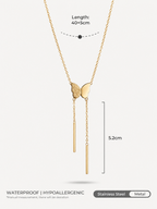 Golden Butterfly Lariat Necklace