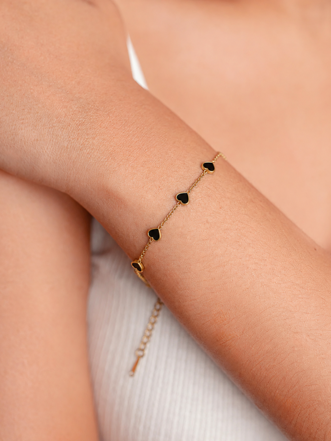Midnight Heart Chain Bracelet