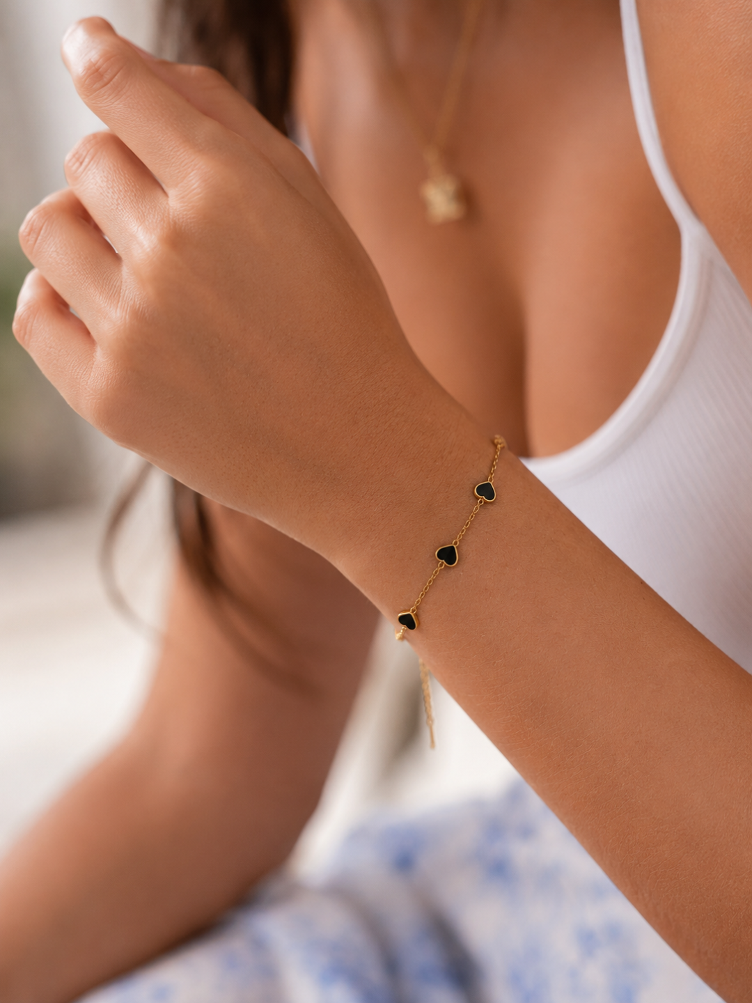 Midnight Heart Chain Bracelet