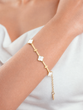 Golden Ivory Clover Link Bracelet