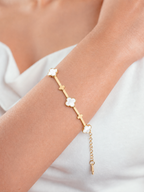 Golden Ivory Clover Link Bracelet