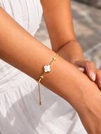 Golden Ivory Clover Link Bracelet