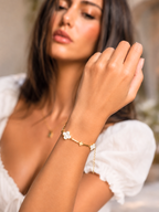 Golden Ivory Clover Link Bracelet