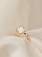 Golden Ivory Clover Ring