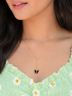 Golden Butterfly Drop Necklace