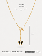 Golden Butterfly Drop Necklace