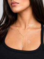 Golden Orbit Geometric Lariat Necklace