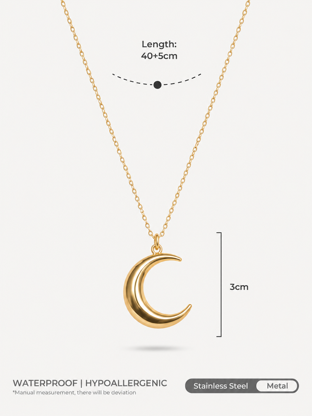 Golden Crescent Moon Necklace