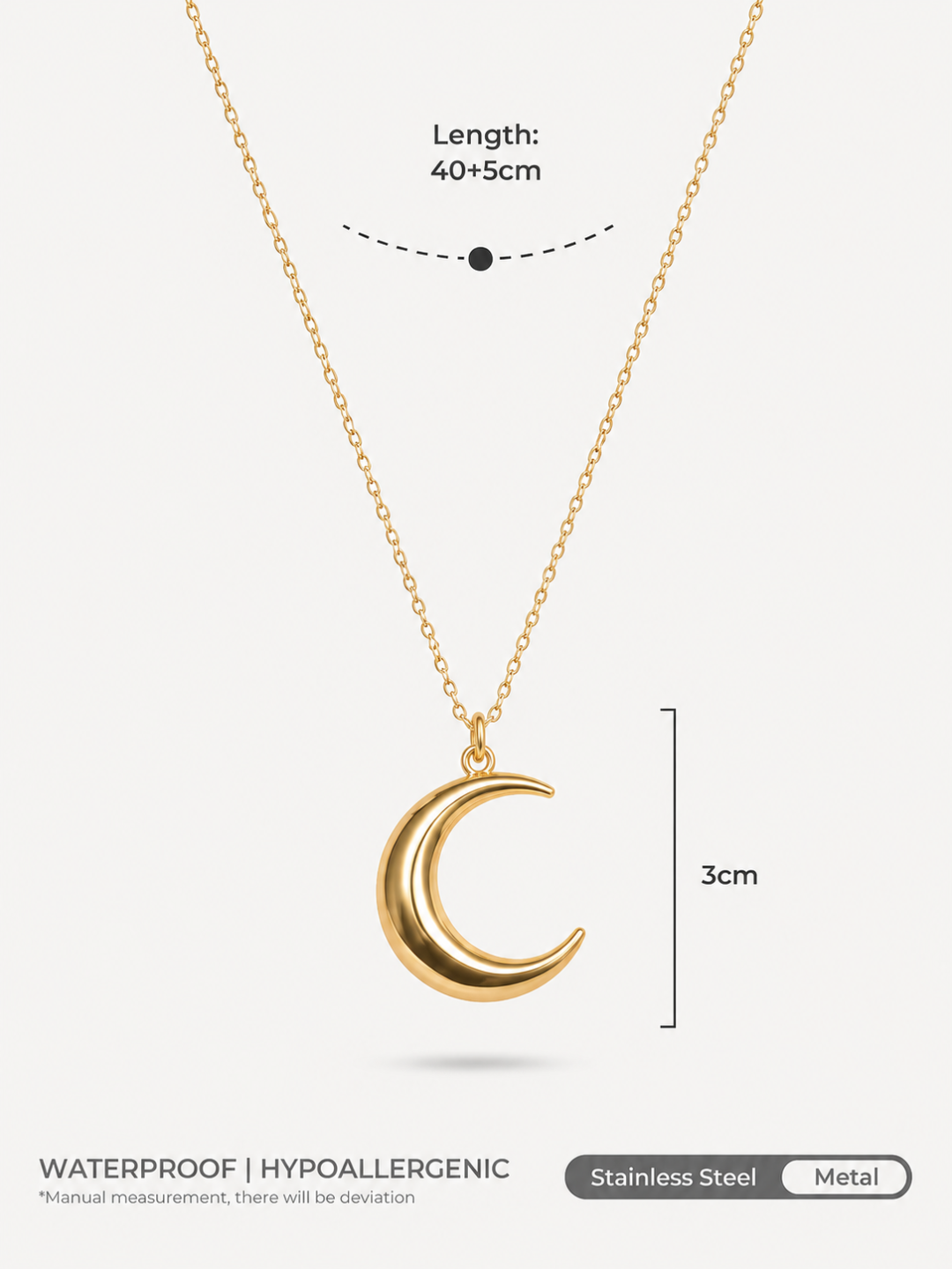Golden Crescent Moon Necklace