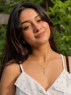Golden Crystal Cross Necklace