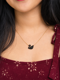 Midnight Swan Crystal Necklace