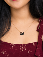 Midnight Swan Crystal Necklace
