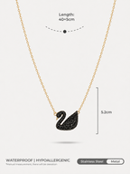 Midnight Swan Crystal Necklace
