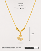 Golden Crystal Swan Necklace